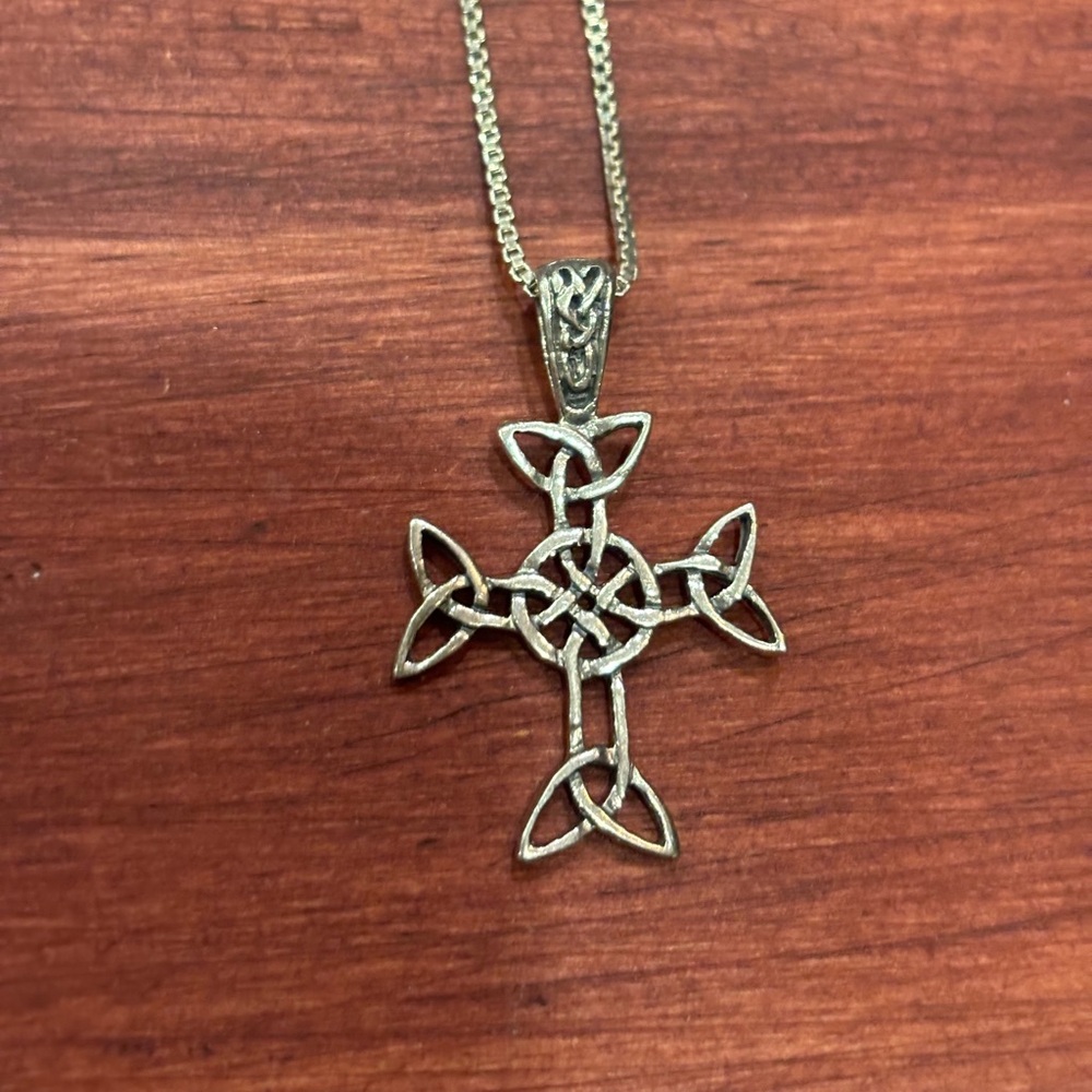 Silver dragon Celtic cross